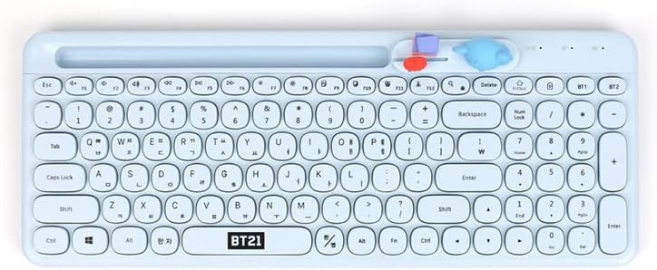 Photo 1 of BTS Inspired Characters Multi Pairing Wireless Keyboard, Little Buddy Baby Edition, All in Their Own Cute Style & Colors (KOYA - Blue)