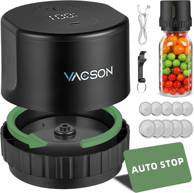 Photo 1 of Upgraded Fully Automatic Electric Mason Jar Vacuum Sealer Kit for Wide & Regular Mouth Mason Jars, Canning Vacuum Sealer Mason Jar, Vacuum Sealer for Jars, food saver jar sealer for mason jars