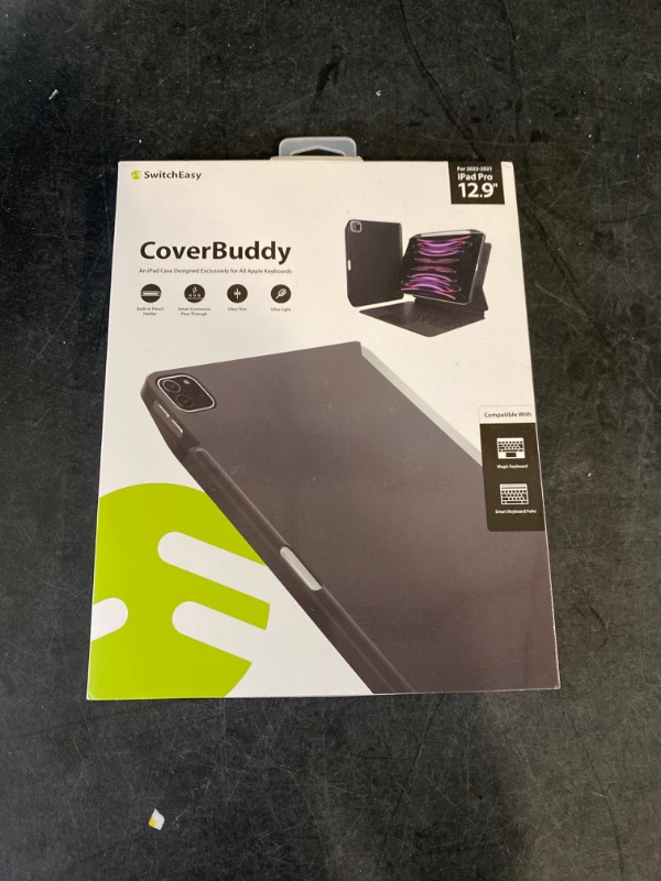 Photo 3 of SWITCHEASY CoverBuddy Lite for iPad Pro 12.9" Case Compatible with Magic Keyboard & Smart Keyboard Folio (Keyboard Not Included) | with Pencil Holder | ONLY for 2021-2022 iPad Pro 12.9" (Black)