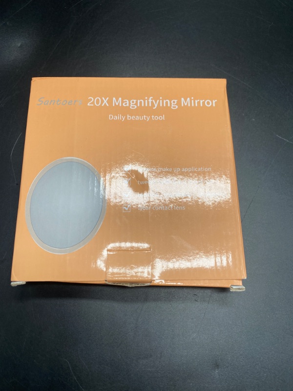 Photo 4 of 20X Magnifying Mirror with 3 Mounting Suction Cups Used for - Pluck Eyebrows - Tweezing - Blackhead Removal - See Details Clearly – Easy Mounting Makeup Mirror - 6 Inch Round