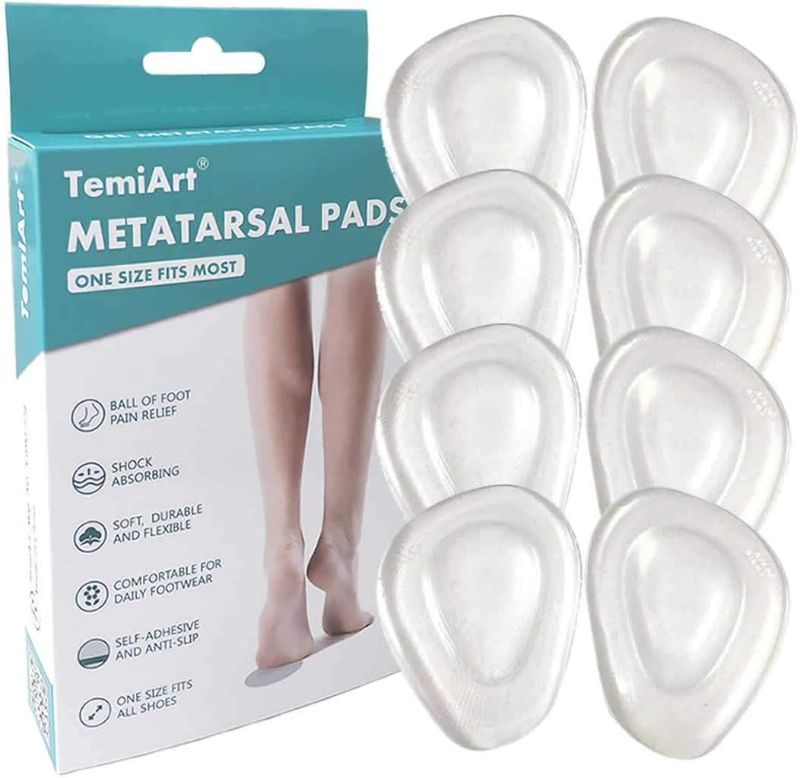 Photo 1 of Ball of Foot Cushions Metatarsal Pads for Women Men Soft Gel Insoles Supports Forefoot Cushioning, Pain Relief Morton's Neuroma Foot Pads (4 Pair)