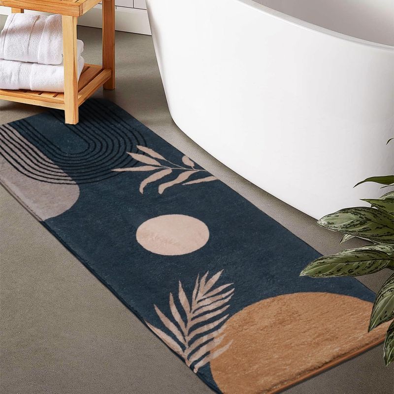 Photo 1 of Boho Bathroom Runner Rug Non Slip, Large Long Bathroom Rug Cute Bath Mat for Bedroom Hallway Kitchen, Soft Plush Washable Shower Rug