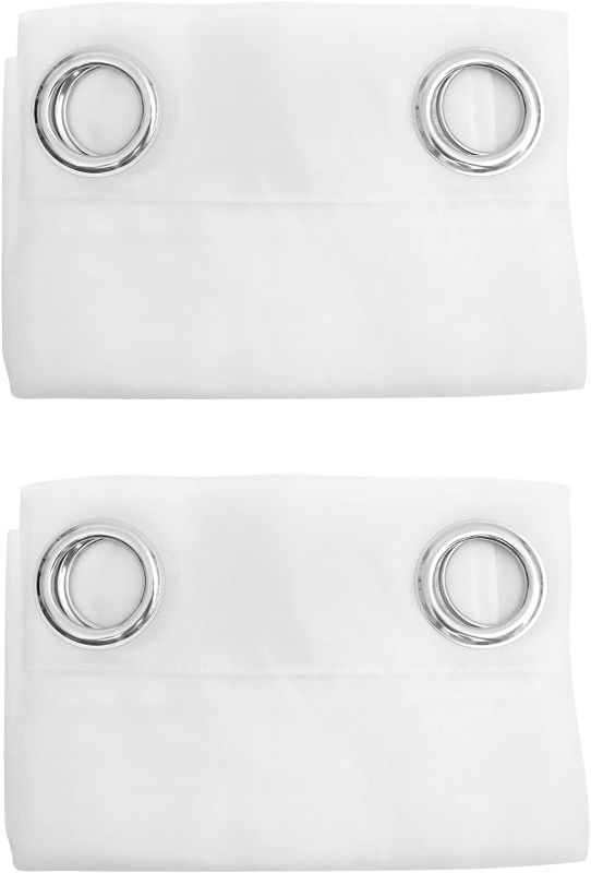 Photo 1 of 2pcs Curtain Blackout semi Sheer Drapes Linen Drapes Linen Valance Sheer Panels Mesh White Window Gauze
