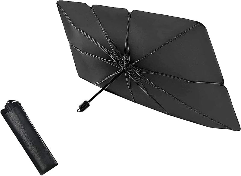 Photo 1 of 1 PC Car Windshield Sun Shade Umbrella, Foldable Sun Shade Car Sun Visor Protector Reflector Car Accessories Interior for UV Ray Block and Sun Heat Protection