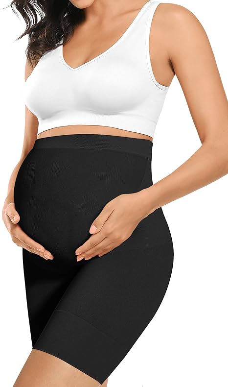 Photo 1 of Large “Baby Bump” Premium Maternity Shapewear, High Waisted Mid-Thigh Pregnancy Underwear Prevent Chaffing Soft Adominal Support