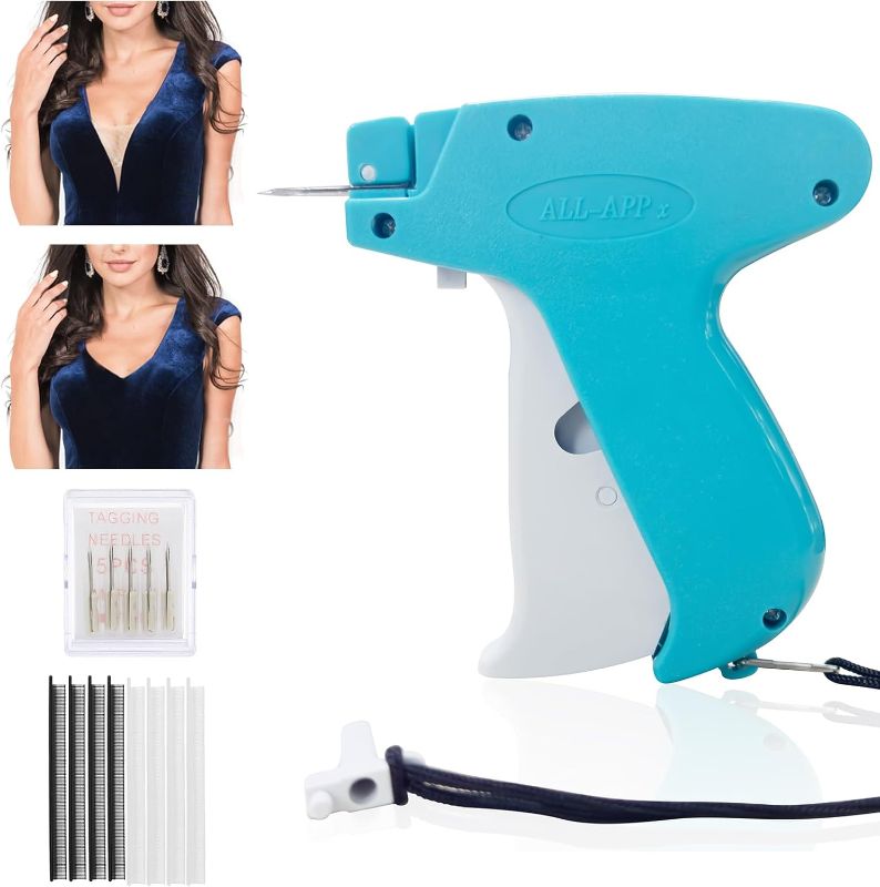 Photo 1 of Quick Clothing Fixer, Mini Stitch Gun for Clothes, Clothing Tagging Gun with 6 Needle, 500 Black & 500 White Micro Fasteners, Mini Quick Stitch Sewing Gun Clothes Sewing Quilting Hemming