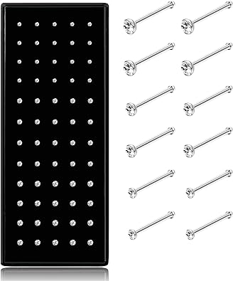 Photo 1 of THUNARAZ 60 pcs Stainless Steel Nose Studs Rings Piercing Pin Body Jewelry 20G-22G 1.5mm 2mm 2.5mm