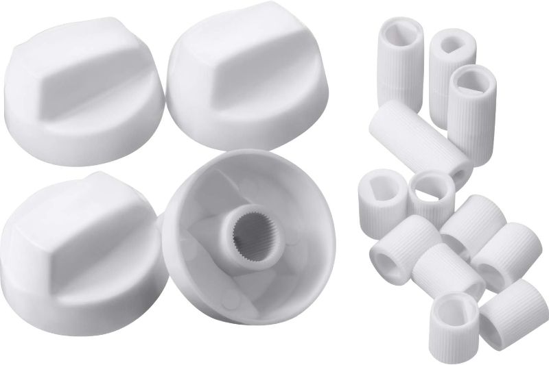 Photo 1 of Jetec 4 Pack Plastic Control Knobs with 12 Adapters Universal Design for Oven/Stove/Range