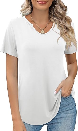 Photo 1 of Size XXL - Womens Summer Tops Basic Solid Short-Sleeve T-Shirts Crew Neck Tee