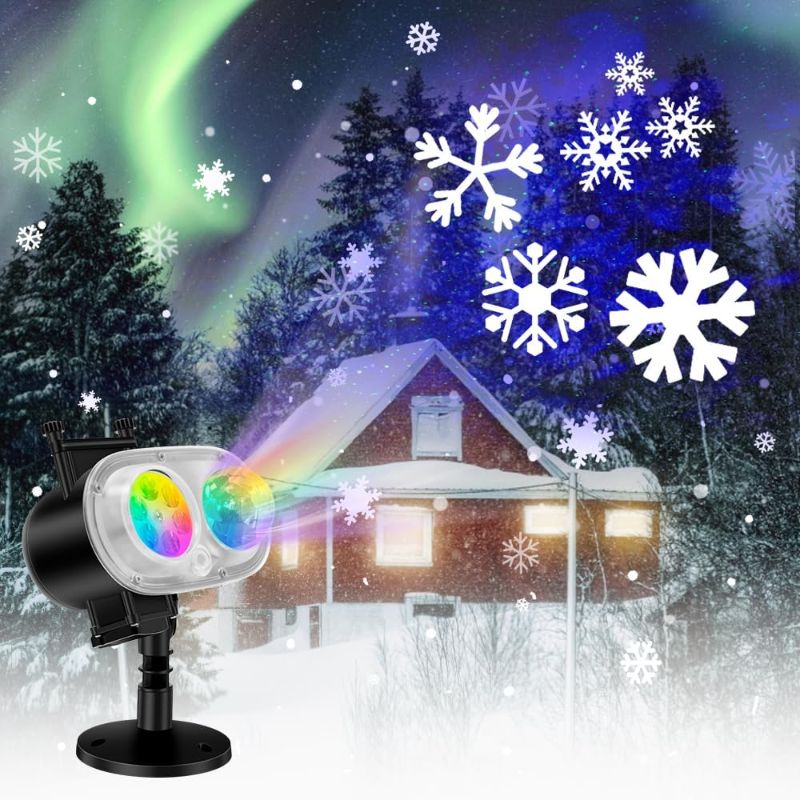 Photo 1 of Holiday Projector Lights Outdoor, 2-in-1 LED Outdoor Projectors , 3D Ocean Wave & Patterns Waterproof Landscape Lights for Indoor Valentine Xmas Halloween Holiday Party