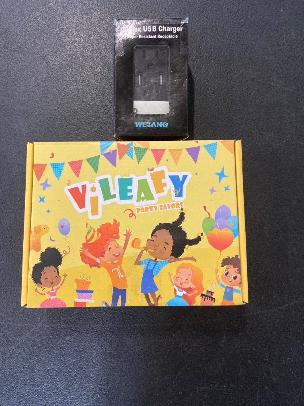 Photo 3 of 2 Piece Lot - Vileafy Treasure Box Toys for Classroom - Mini Bulk Toy Cars and Small Planes for Party Favors, Goodie Bags Fillers, Carnival Prize for Kids 3-5 Years Old / 4.8A Wall Outlet with USB Ports, 15A Duplex Tamper-Resistant Receptacles Plug, Charg
