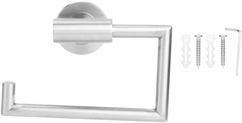 Photo 1 of Complete Bathroom Accessories Set - Mounted Toilet Paper Holder Stainless Steel Tissue Box Modern Stand and Rustproof Towel Dispenser - Stylish Bathroom Upgrade