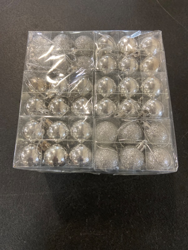 Photo 2 of Christmas Balls Decoration 160Pcs 3cm/1.18" Ornaments, Small Shatterproof Christmas Baubles for Xmas Christmas Tree, Hanging Ball for Holiday Wedding Party Decoration (Silver)