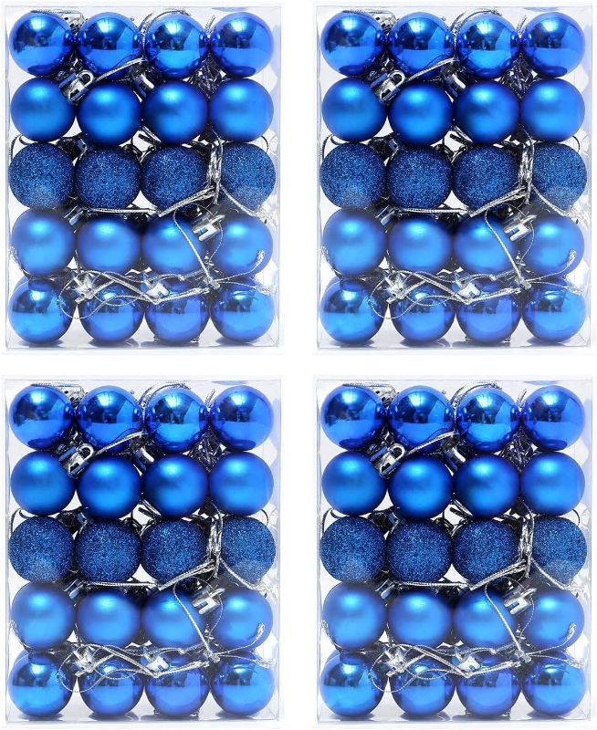 Photo 1 of Christmas Ball Decoration 160 Pieces (3cm/1.18 "), Christmas Pendant Christmas Tree Ornaments Christmas Table Decoration Party Festive Wedding Decoration Ball (Blue)