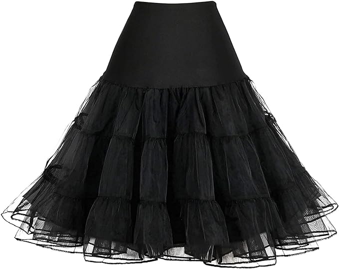 Photo 1 of Size XL - Pinup Fashion Women's Elastic Waist Petticoat Puffy Tutu Tulle Skirt Underskirt Party Vintage Dress Costume Cosplay