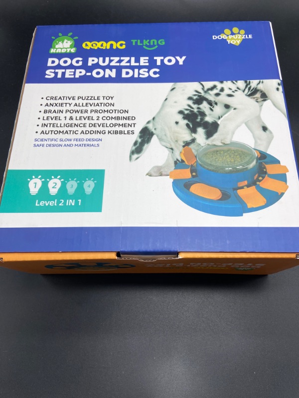 Photo 2 of KADTC Dog Puzzle Toys for Dogs Boredom and Mentally Stimulating Slow Food Treat Feeder Button Dispenser Pet Bowl Puppy Brain Mental Stimulation Toy Level 2 in 1 Small/Medium/Large Interactive Games