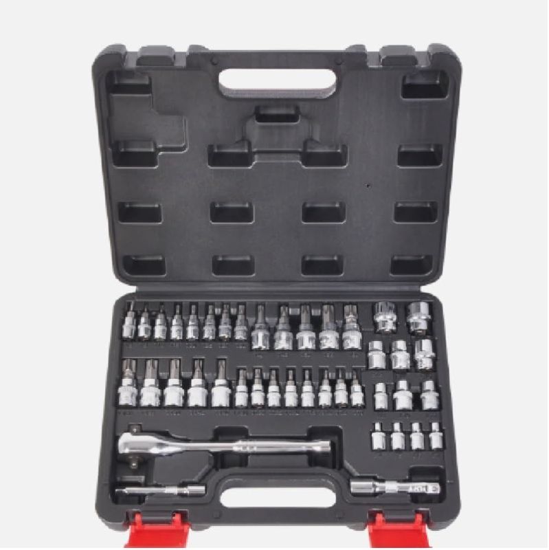 Photo 1 of 42PC SAE And Metric 1/4 &3/8 Inches Drive Ratchet Wrench Set Torx/Hex Bit Socket NEW