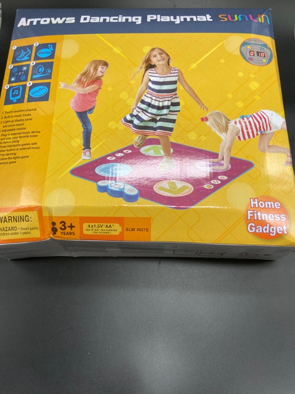 Photo 2 of SUNLIN Dance Mat - Dance Mixer Rhythm Step Play Mat - Dance Game Toy Gift for Kids Girls Boys - Dance Pad with LED Lights, Adjustable Volume, Built-in Music, 3 Challenge Levels (3-12 Years Old)