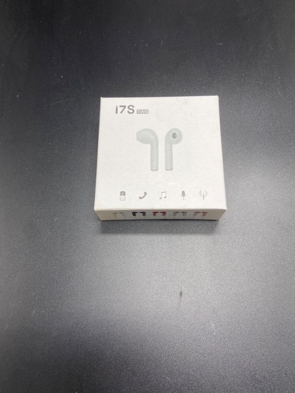 Photo 2 of i7S TWS Wireless Bluetooth Earbuds, True Wireless headset, Noise Cancelling Bluetooth Earbuds iPhone and Android compatible - White, New in box