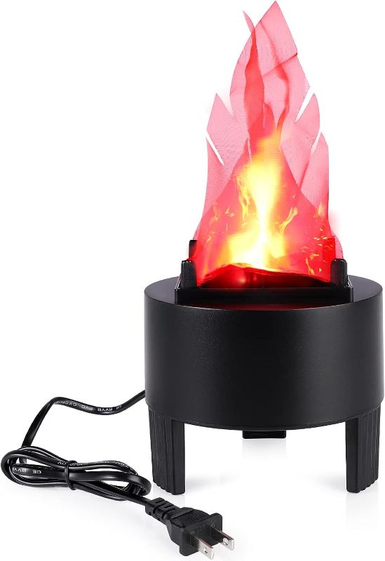 Photo 1 of (Fake Flames are Missing) TOPCHANCES 3D Fake Flame Lamp,110V Electric Campfire Artificial Flickering Flame Table Lamp Fake Fire Light Realistic Flame Stage Effect Light for Halloween Christmas Party Festival Decoration