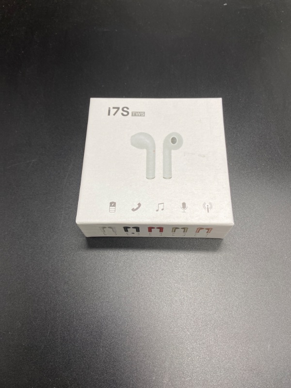 Photo 2 of Color Black - i7S TWS Wireless Bluetooth Earbuds, True Wireless headset, Noise Cancelling Bluetooth Earbuds iPhone and Android compatible - White, New in box