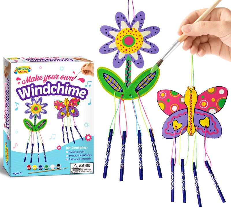 Photo 1 of Make Your Own Wind Chime Kit - Arts and Crafts Set to Make 2 Wind Chimes for Boys and Girls