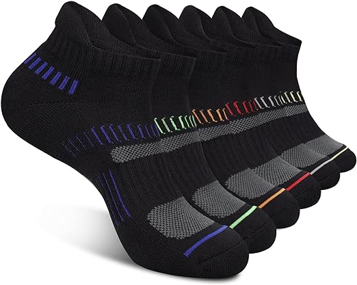 Photo 1 of Sock Size S - Cooplus Mens Cotton Athletic Ankle Socks Performance Cushioned Breathable Low Cut Tab Sock with Arch Support (6 Pairs)
