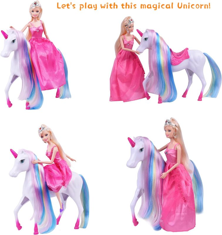 Photo 1 of BETTINA Magic Light Unicorn & Princess Doll, Unicorn Toys for Girls 3+, Unicorn Gifts for Christmas Birthday for Kids Aged 3 4 5 6 7 8