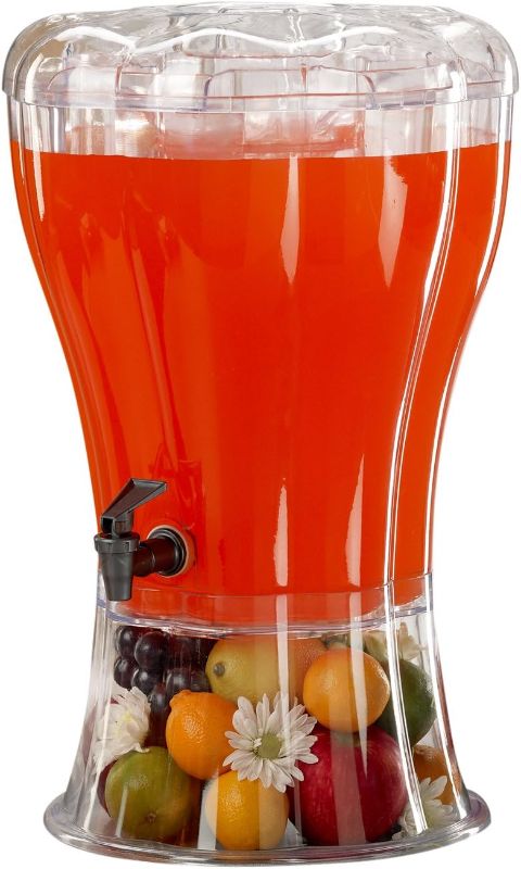 Photo 1 of Buddeez Clear Drink 3.5 Gallon Plastic Beverage, Comes with Stand, Spigot, Ice Cone, Large Punch Dispenser for Parties
