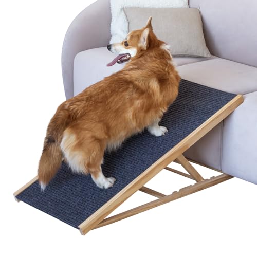Photo 1 of Adjustable Ramp for All Pets, Lightweight Ramp for Large or Small Dogs, Foldable Dog Ramp with Non-Slip Surface, Indoor Dog Ramp for Couch or Sofa, Po