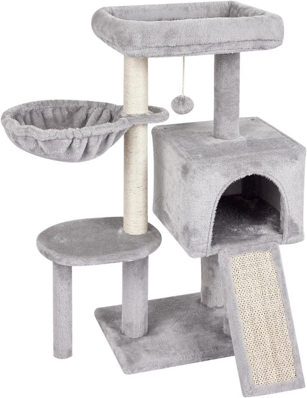 Photo 1 of Cute Cat Tree Kitten Cat Tower for indoor Cat Condo Sisal Scratching Posts with Jump Platform Cat Furniture Activity Center Play House Grey