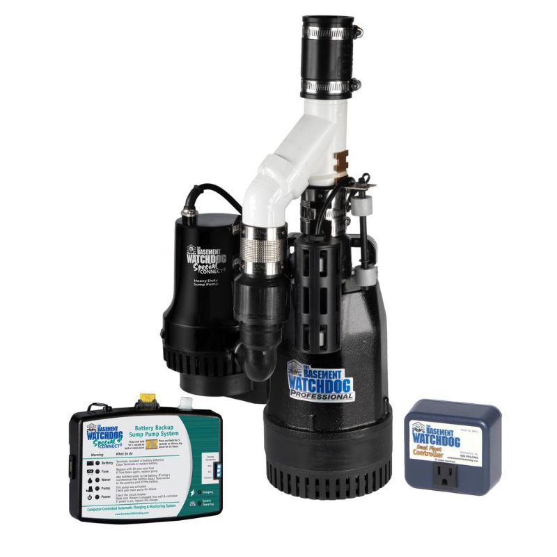 Photo 1 of Big Combo Connect 1/2 HP Primary and Battery Backup Sump Pump System with Smart Wi-Fi Capable Monitoring Controller
