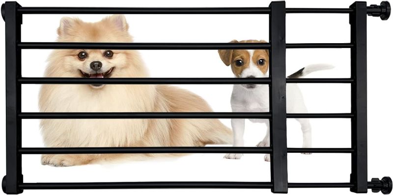 Photo 1 of Short Dog Gate Expandable Dog Gate 22"-39.37" to Step Over Pressure Mount Small Pet Gate Low Pet Gate-Adjustable Puddy Gates for Doorways Stair Gate(14''H,Black)