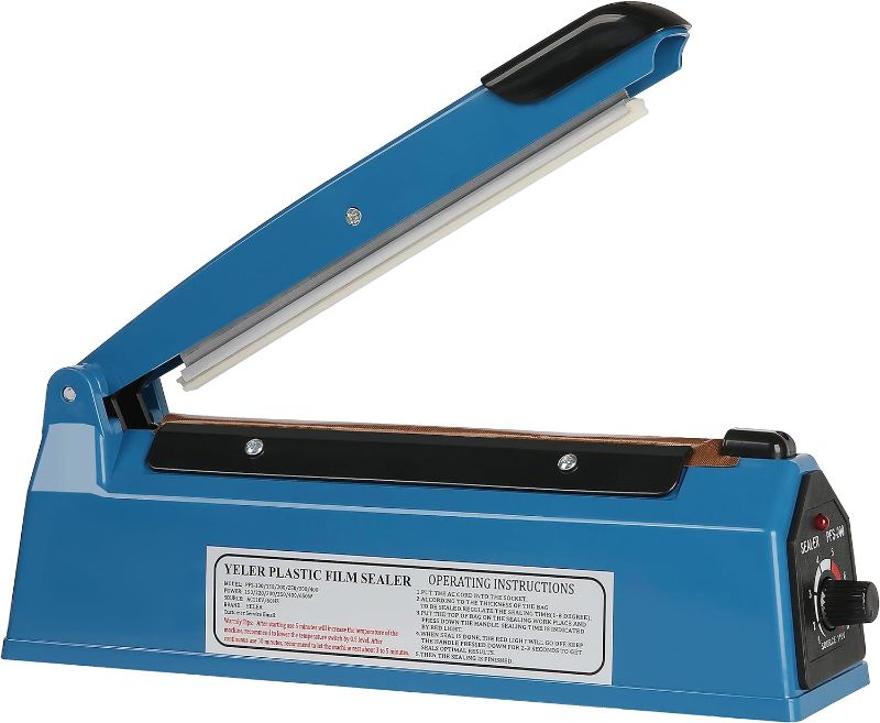 Photo 1 of 8 Inch Impulse Heat Sealer, Manual Poly Machine for Plastic Bags PE PP Bags with Extra Replace Element Grip