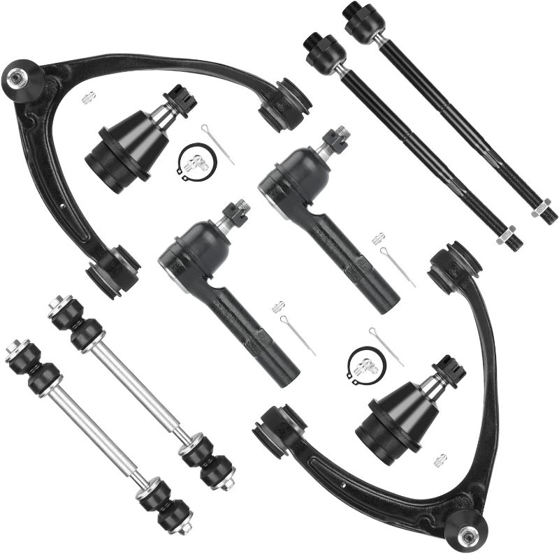 Photo 1 of Front Upper Control Arms w/Ball Joints Tie Rods for 2007-2014 Chevy GMC Silverado Sierra Suburban 1500 Avalanche Yukon Tahoe Cadillac Escalade ESV (10pc Set)