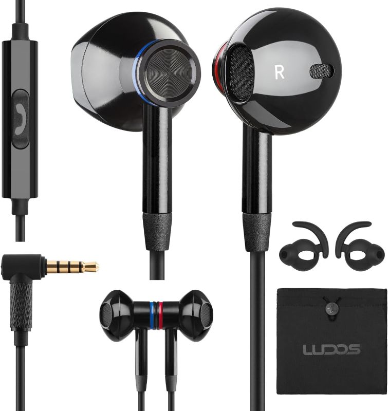 Photo 1 of LUDOS NOVA Wired Earbuds in-Ear Headphones, 5 Year Warranty, Earphones with Microphone, 3.5mm Plug-in Ear Buds Calls Compatible with iPhone, Laptop, Computer, School Students, Kids, Women, Small Ears