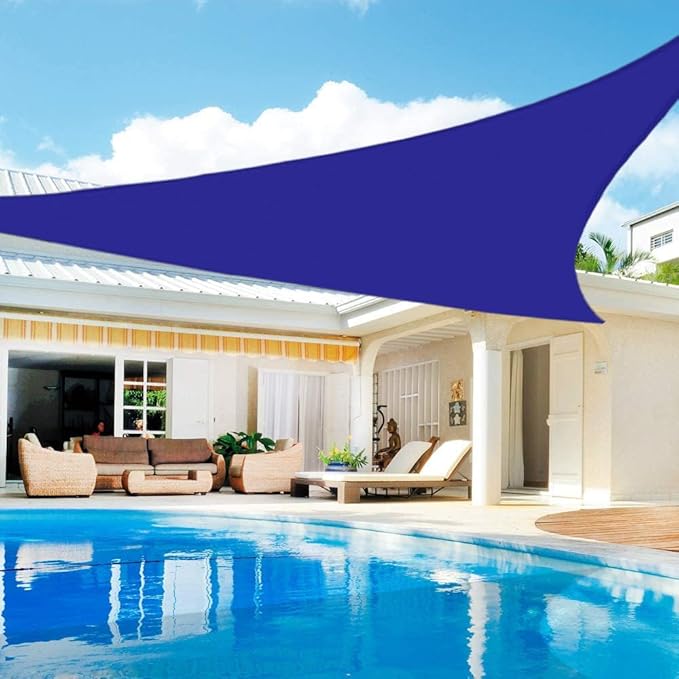 Photo 1 of  16' x 20' Sun Shade Sail Rectangle Canopy Shade Cover UV Block for Patio Backyard Garden Outdoor (Blue)