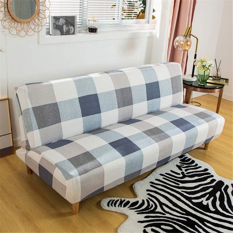 Photo 1 of Stretch Sofa Slipcover Armless Futon Cover Printed Fitted Furniture Protector Elastic Polyester Spandex Washable Armless Sofa Cover Folding Couch Shield Sofa Cover (Printed-035, Futon(Fit most size))