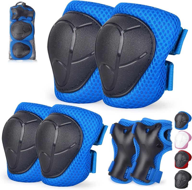 Photo 1 of Kids/Youth Knee Pads and Elbow Pads Set with Wrist Guard 3 in 1 Kids Protective Gear Set for Kids 3-14 Years for Skateboard Roller Skating Skiing Rollerblading Cycling BMX Biking Running Scooter