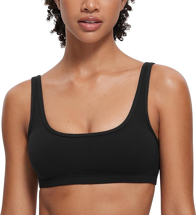 Photo 1 of Size Large CRZ YOGA Butterluxe Mini Bra for Women - Scoop Neck Low Impact Wireless Sports Bra Yoga Cami Padded Workout Bra