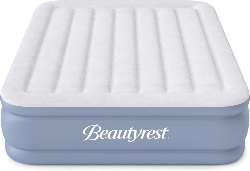 Photo 1 of Beautyrest Hi-Loft Inflatable Mattress: Raised-Profile Air Bed with External Pump, Full Blue