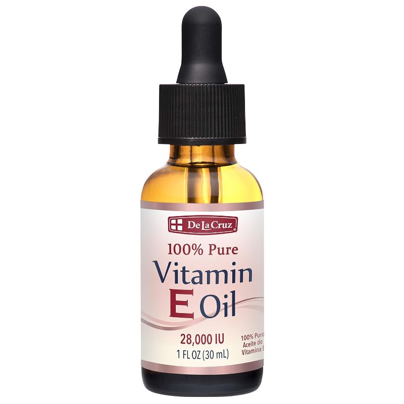 Photo 1 of De La Cruz Vitamin E Oil for Face 28,000 IU - No Preservatives, Artificial Colors or Fragrances, 