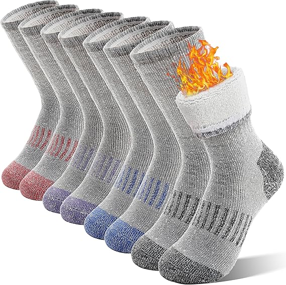 Photo 1 of 8-12 Years Kids Merino Wool Hiking Socks Girls Boys Teen Winter Thermal Cozy Warm Thick Cushion Boot Socks
