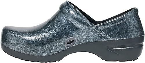 Photo 2 of SIZE 10 WOMANS Anywear SRANGEL Women's Healthcare Professional Closed Back Clog, 5, Silver Cloud Pearl Glitter
