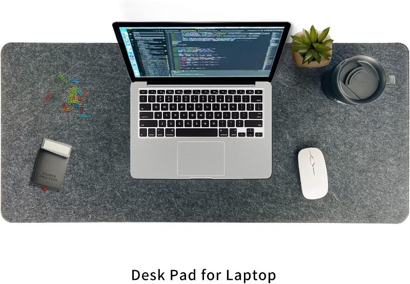 Photo 2 of DAWNTREES Non-Slip Felt Desk Mat|(35.5 x 15.7 Inches) Desk Pad Protector |Office Felt Desk Mat |Keyboard Pad | Extra Large Felt Mouse Pad
