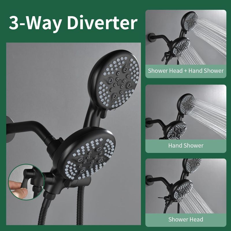 Photo 1 of 3 Handle Tub Shower Faucet Set Shower System with Tub Spout Bathtub Faucet Set Shower Tub Combo Set Complete Tub and Shower Trim Kit Matte Black
