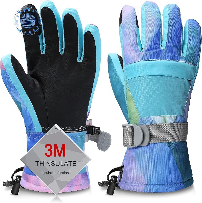 Photo 1 of Small Ski Gloves, Warmest Waterproof and Breathable Snow Gloves for Cold Weather, Fits Both Men & Women,for Parent Child Outdoor
