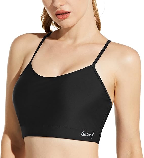 Photo 1 of 3XL BALEAF Women's Bikini Tops Adjustable Straps Modest Push Up Swim Sports Top Built in Bra UPF 50+ Removable Padded Swimsuit
