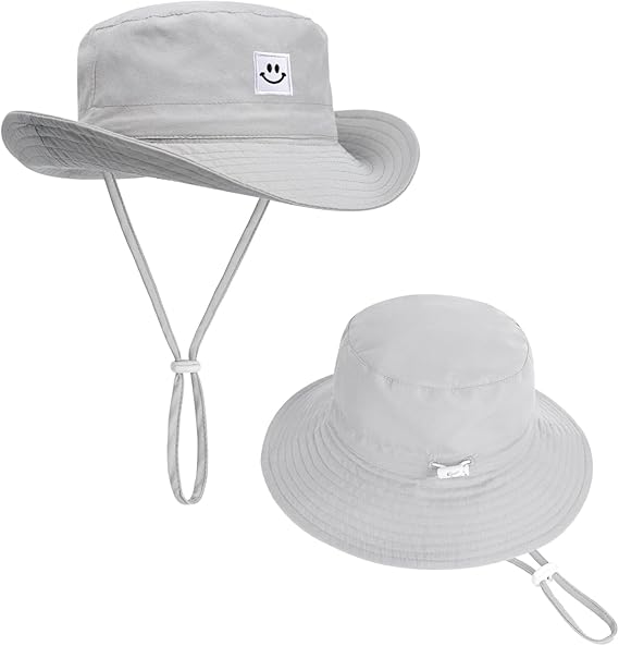 Photo 2 of Baby Sun Hat, Newborn Toddler Foldable Beach Hat UPF 50+ Sun Protection Bucket Hat for Boys Girls Adjustable Cap
