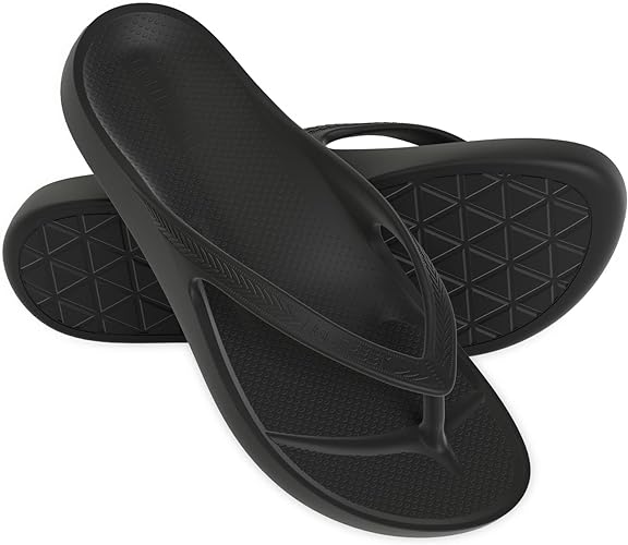 Photo 1 of  9W/8M Arch Support Flip Flops – Australian Podiatrists Designed FlipFlops for Women & Men Prevent Tired Aching Legs | Unisex Orthotic Plantar Fasciitis Flip Flops Made From Recycled Materials
